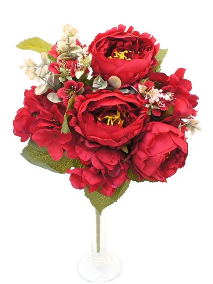 Peoni mješani buket x 9-Red